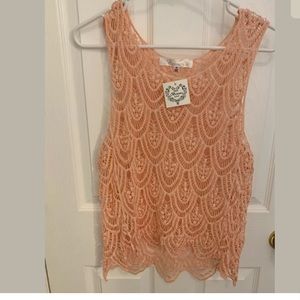 NEW Womens Banana USA lace crochet top size M